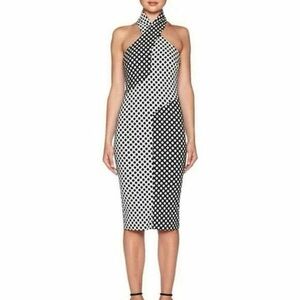 Bec & Bridge Black and White Sheath Midi Dress